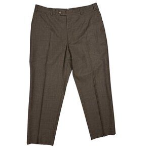 Giorgio Armani Dress Pants Collezioni Brown Twill Wool Trousers 34x30